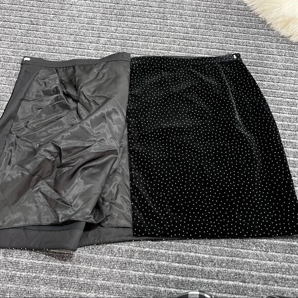 THEORY Women’s Dot Pleated Wrap Skirt Black Velvet Size 0 - Picture 10 of 14